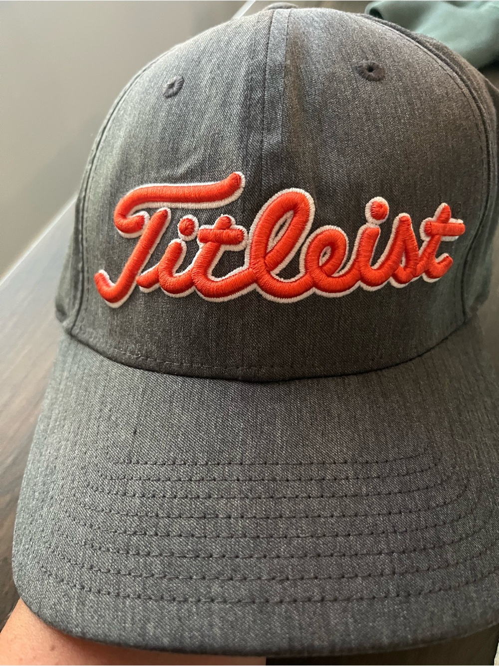 Titleist Hat- Script Logo - Gray with Orange Embroidery